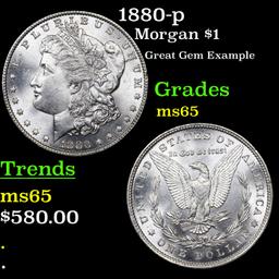 1880-p Morgan Dollar $1 Grades GEM Unc