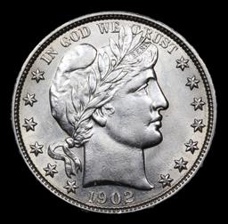 ***Auction Highlight*** 1902-p Barber Half Dollars 50c Graded Select+ Unc By USCG (fc)