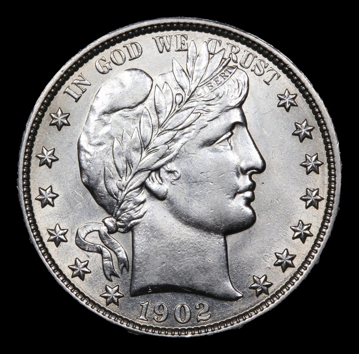***Auction Highlight*** 1902-p Barber Half Dollars 50c Graded Select+ Unc By USCG (fc)