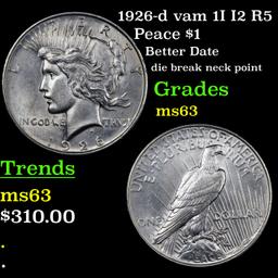 1926-d vam 1I I2 R5 Peace Dollar $1 Grades Select Unc