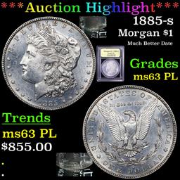 ***Auction Highlight*** 1885-s Morgan Dollar $1 Graded Select Unc PL By USCG (fc)