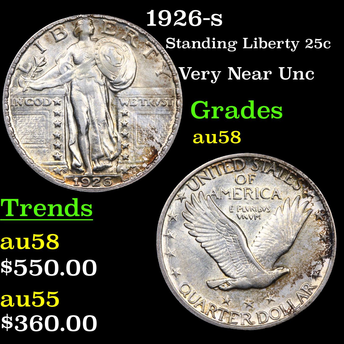 1926-s Standing Liberty Quarter 25c Grades Choice AU/BU Slider