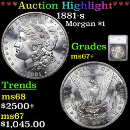 ***Auction Highlight*** 1881-s Morgan Dollar $1 Graded ms67+ By SEGS (fc)