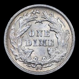 ***Auction Highlight*** 1876-cc Seated Liberty Dime 10c Graded GEM+ Unc By USCG (fc)