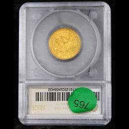 ***Auction Highlight*** 1842-p Large Letters Gold Liberty Half Eagle $5 Graded ms62 By SEGS (fc)