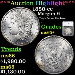 ***Auction Highlight*** 1880-cc Morgan Dollar $1 Graded ms65+ By SEGS (fc)