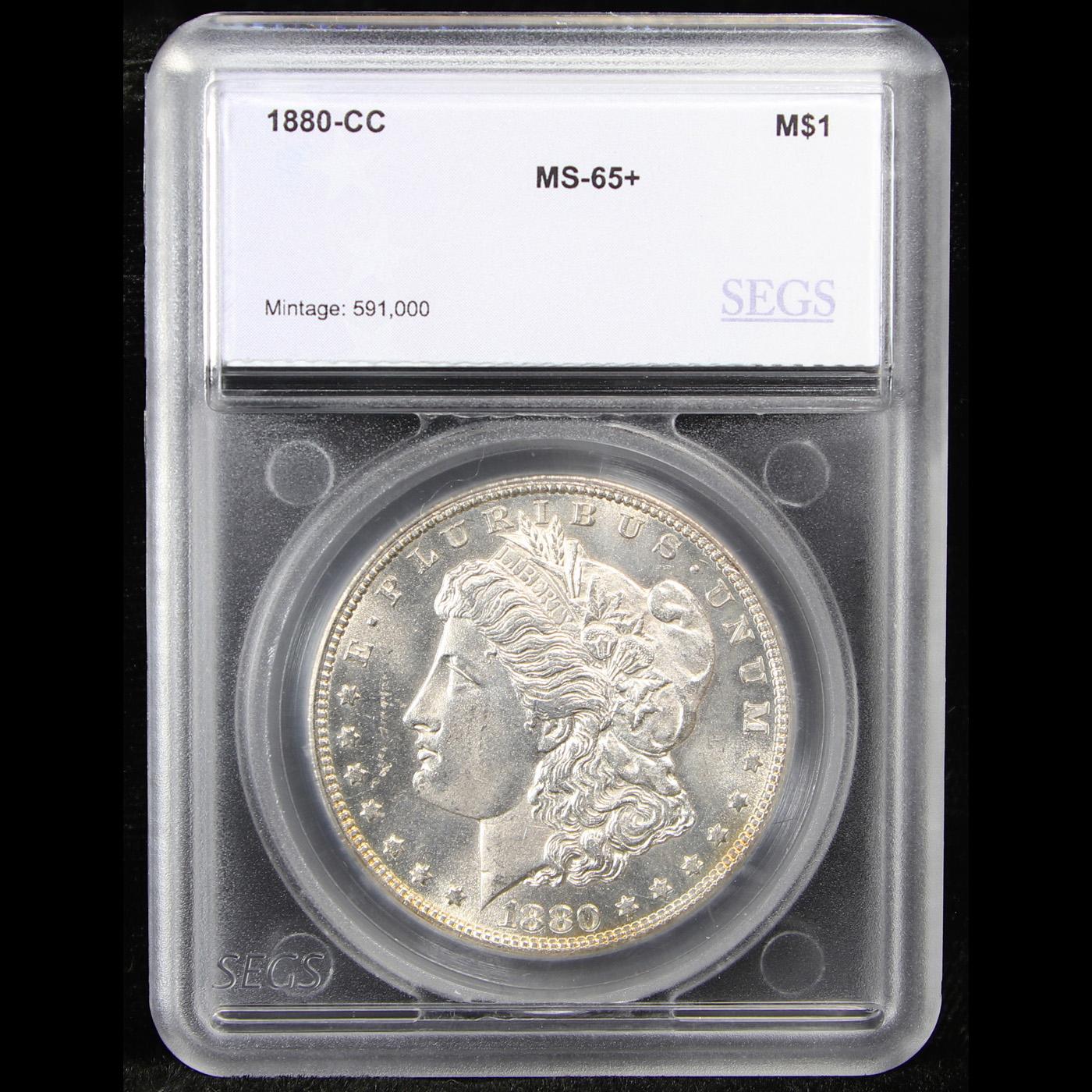 ***Auction Highlight*** 1880-cc Morgan Dollar $1 Graded ms65+ By SEGS (fc)