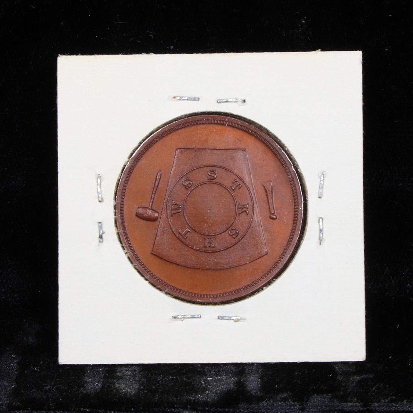 Lot #6 of the 450 Masonic Tokens from The Walter O. Collection