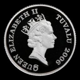Proof 2006 Queen Elizabeth II Tuvalu, Horse $15 Platinum Grades GEM++ Proof Deep Cameo