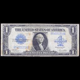 1923 $1 large size Blue Seal Silver Certificate, Signatures of Woods & White Grades vf, very fine