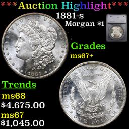***Auction Highlight*** 1881-s Morgan Dollar $1 Graded ms67+ By SEGS (fc)