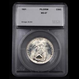 ***Auction Highlight*** 1921 Pilgrim Old Commem Half Dollar 50c Graded ms67 By SEGS (fc)