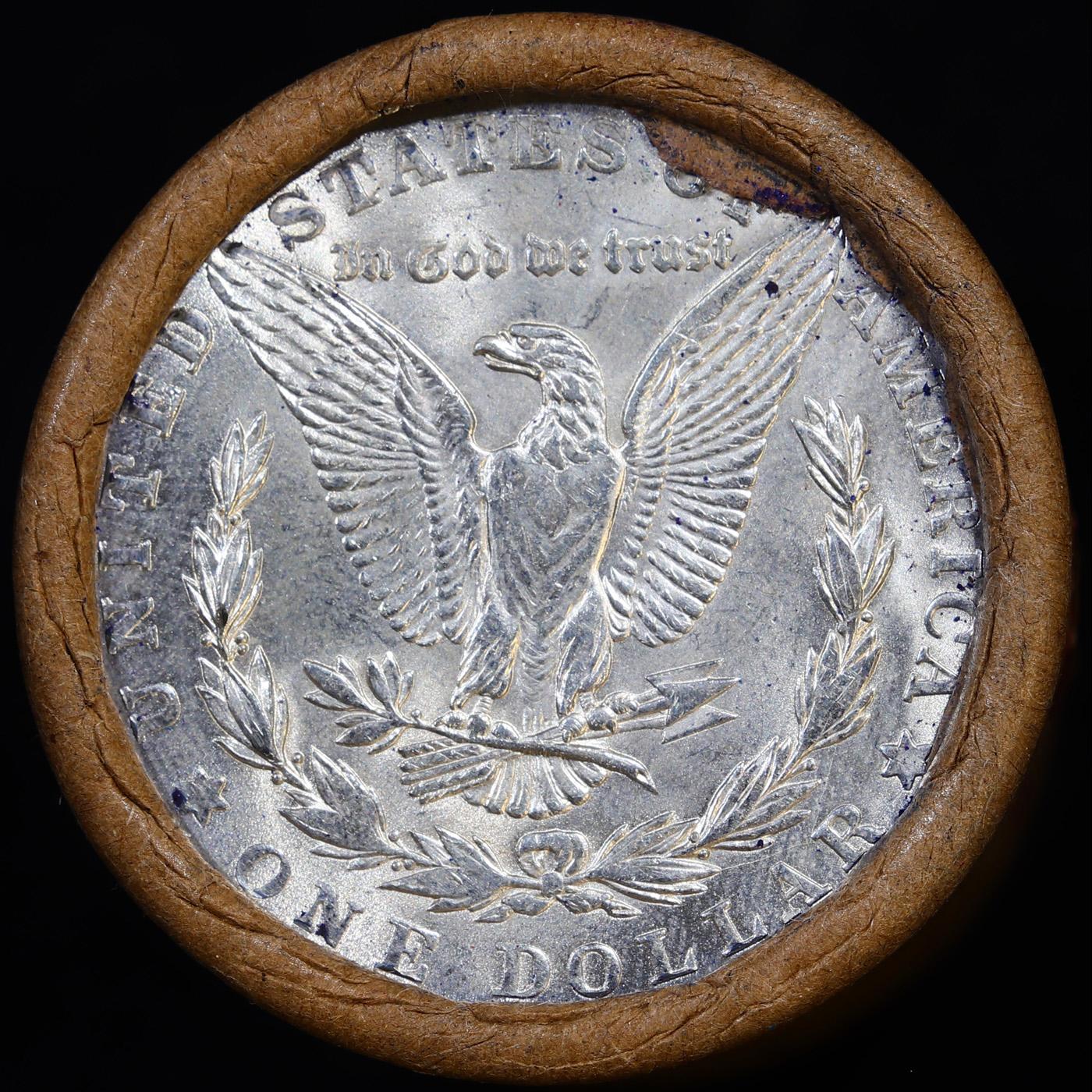 ***Auction Highlight*** Full solid date 1921-p Uncirculated Morgan silver dollar roll, 20 coins (fc)