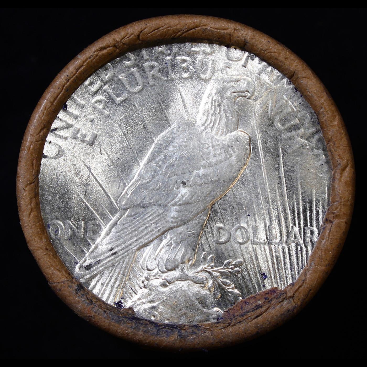 ***Auction Highlight*** Full solid date 1924-p Uncirculated Peace silver dollar roll, 20 coins (fc)