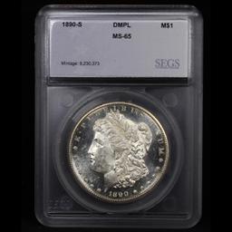 ***Auction Highlight*** 1890-s TOP POP! Morgan Dollar $1 Graded ms65 DMPL By SEGS (fc)