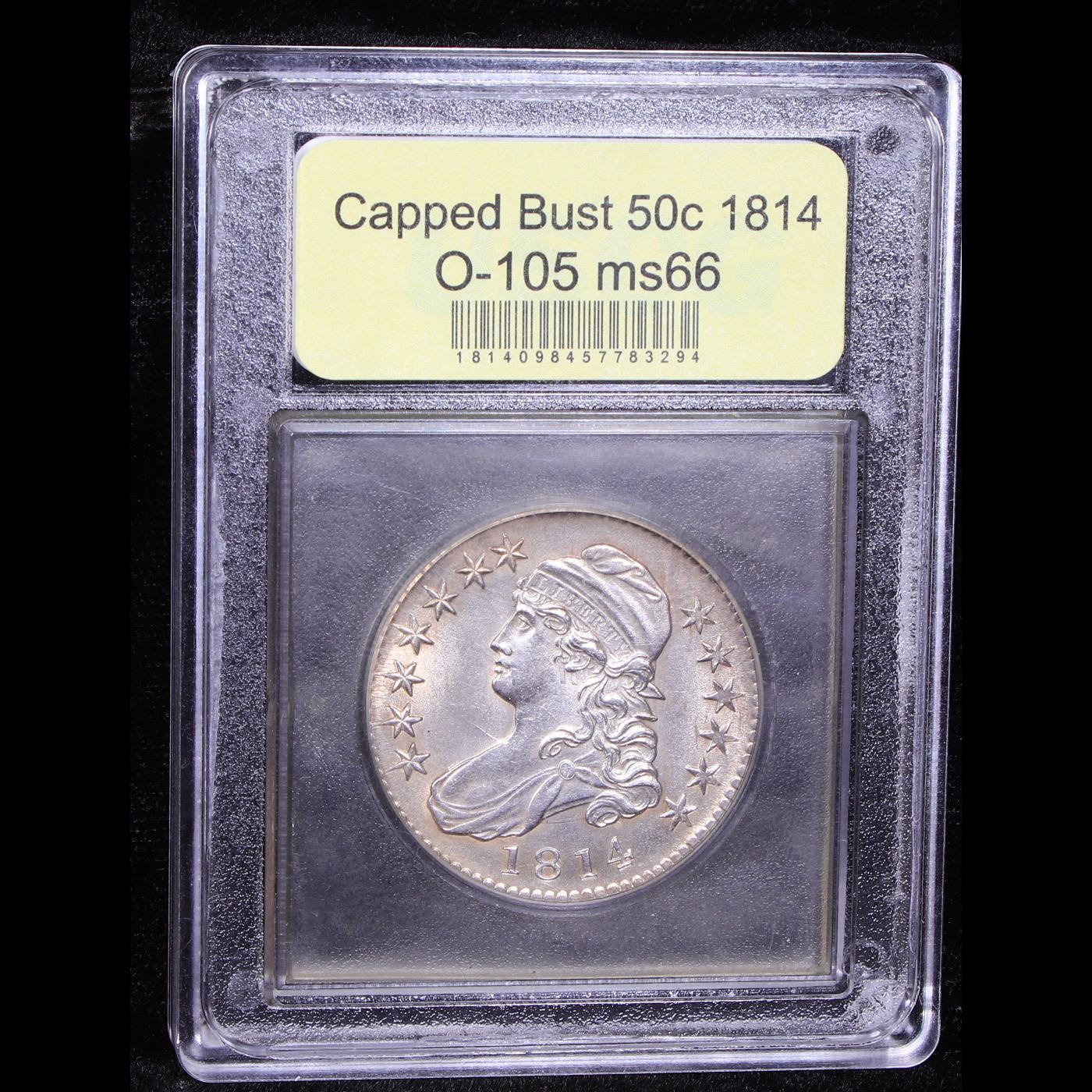 ***Auction Highlight*** 1814 O-105 Capped Bust Half Dollar 50c Graded GEM+ Unc By USCG (fc)