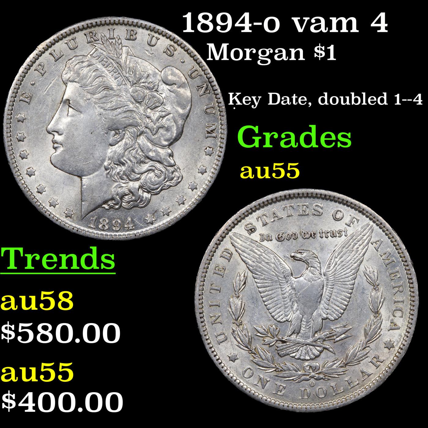 1894-o vam 4 Morgan Dollar $1 Grades Choice AU