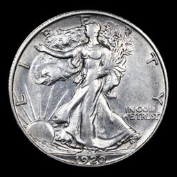 ***Auction Highlight*** 1920-s Walking Liberty Half Dollar 50c Graded Choice AU/BU Slider By USCG (f