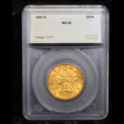 ***Auction Highlight*** 1903-o Gold Liberty Eagle $10 Graded ms63 By SEGS (fc)