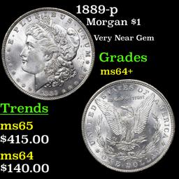 1889-p Morgan Dollar $1 Grades Choice+ Unc