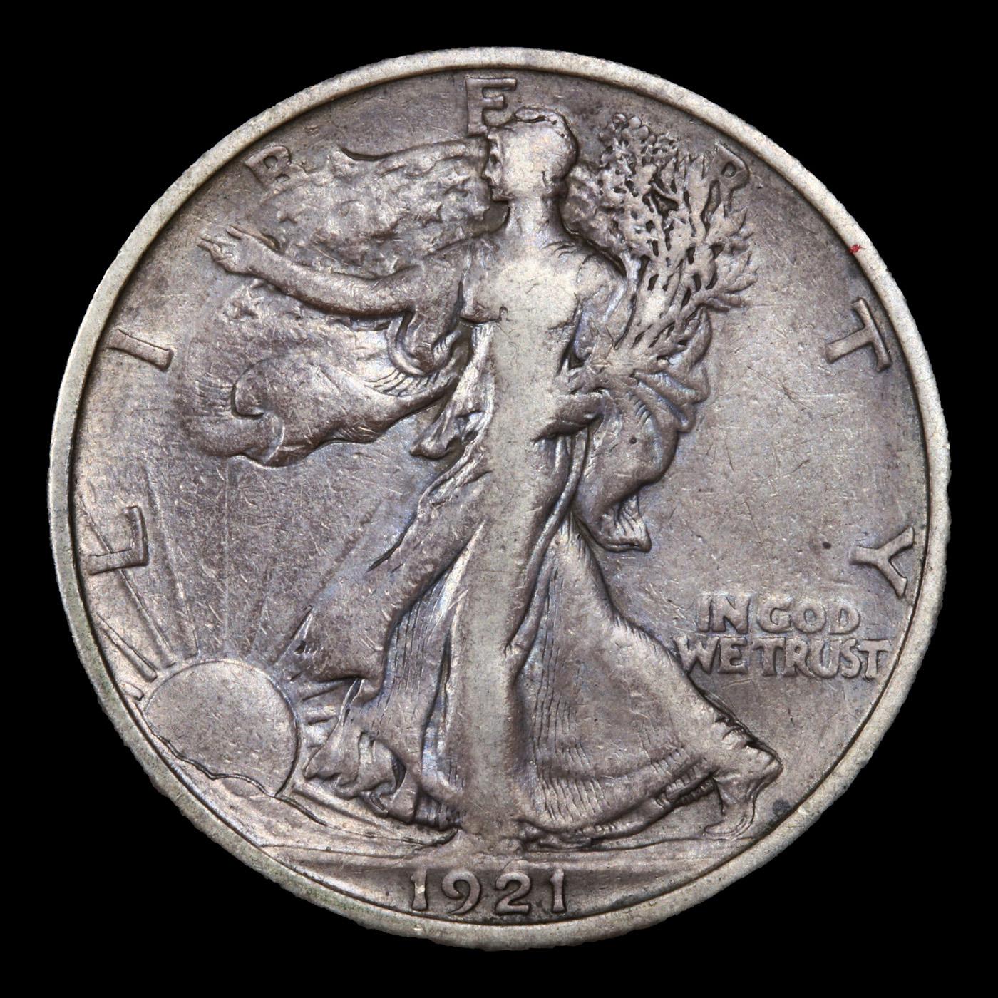 ***Auction Highlight*** 1921-d Walking Liberty Half Dollar 50c Graded vf35 By SEGS (fc)