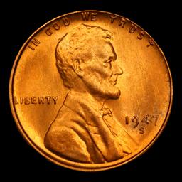 ***Auction Highlight*** 1947-s TOP POP! Lincoln Cent 1c Graded ms67+ rd By SEGS (fc)