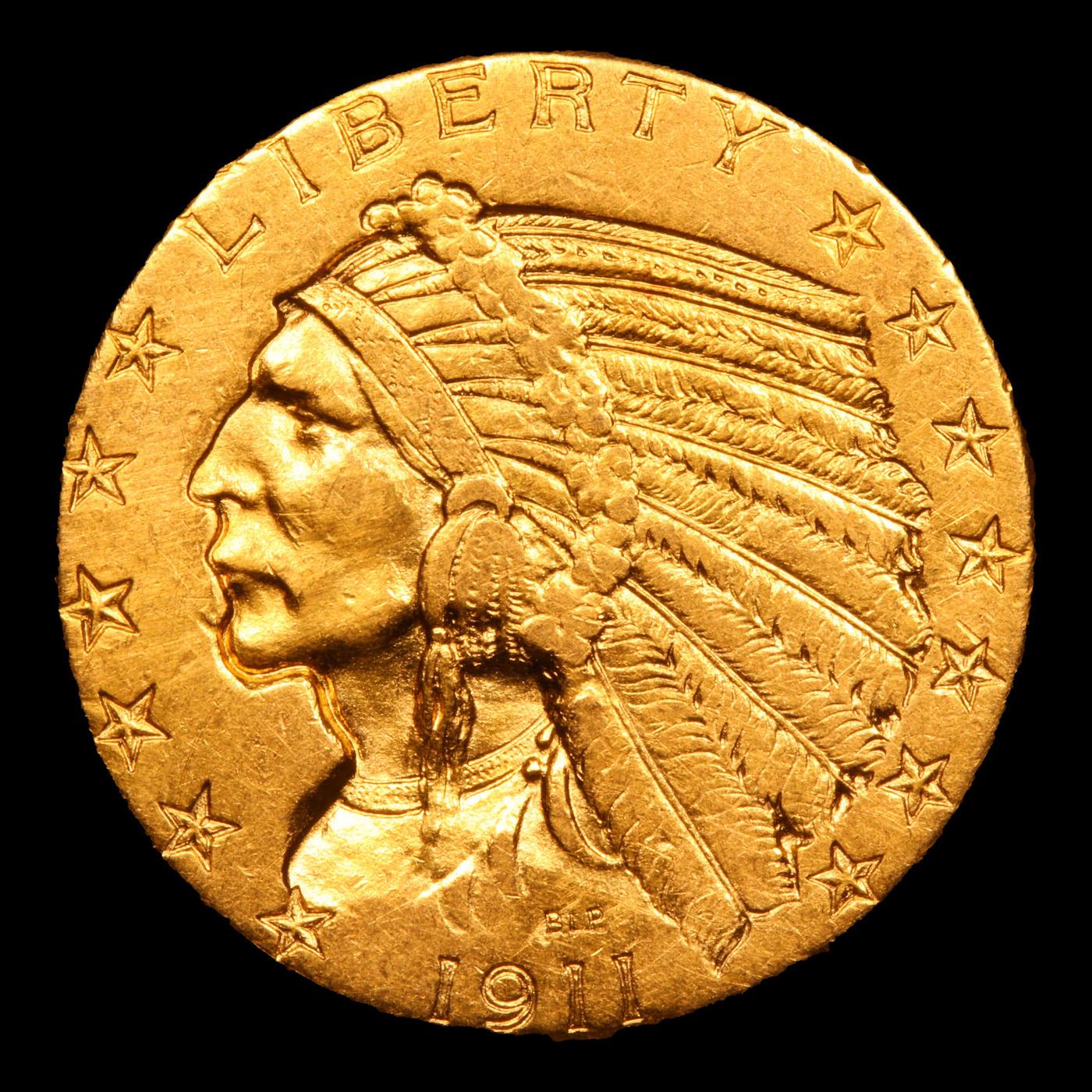 ***Auction Highlight*** 1911-d Gold Indian Half Eagle $5 Graded ms63 details By SEGS (fc)