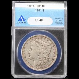 ANACS 1901-p Morgan Dollar $1 Graded xf40 By ANACS