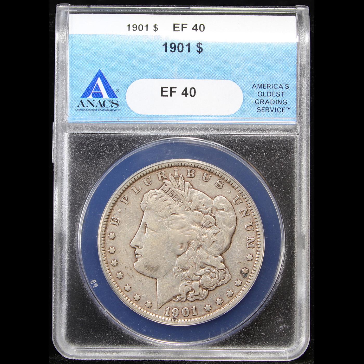 ANACS 1901-p Morgan Dollar $1 Graded xf40 By ANACS