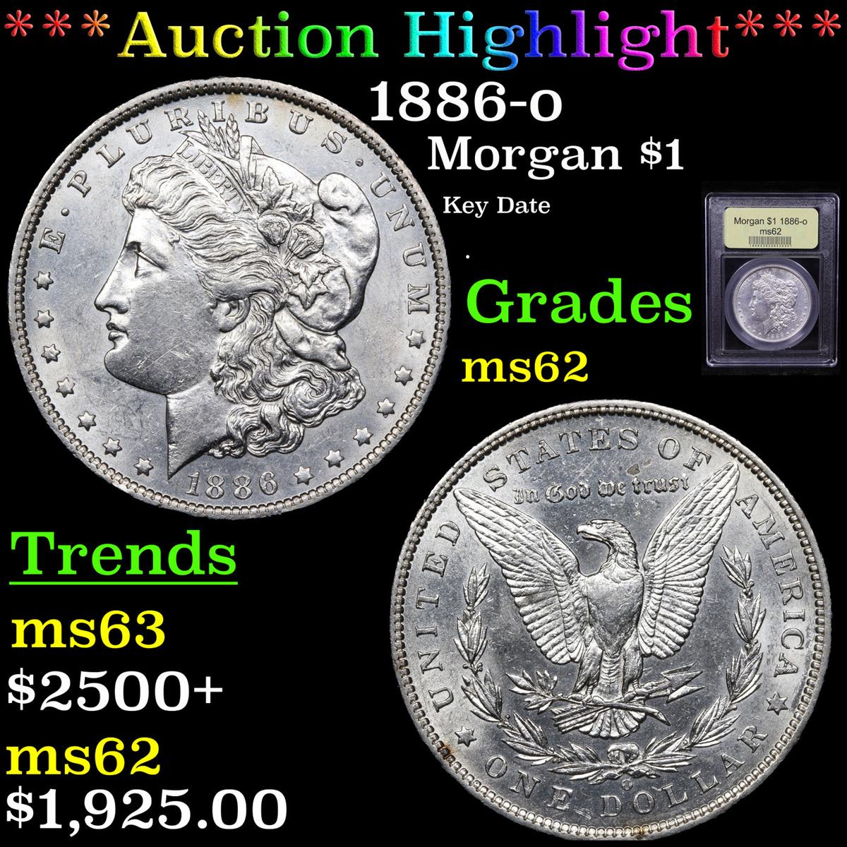 ***Auction Highlight*** 1886-o Morgan Dollar $1 Graded Select Unc By USCG (fc)