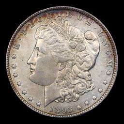 ***Auction Highlight*** 1893-p Top 100 vam 4 Morgan Dollar $1 Graded au58 PL Details By SEGS (fc)