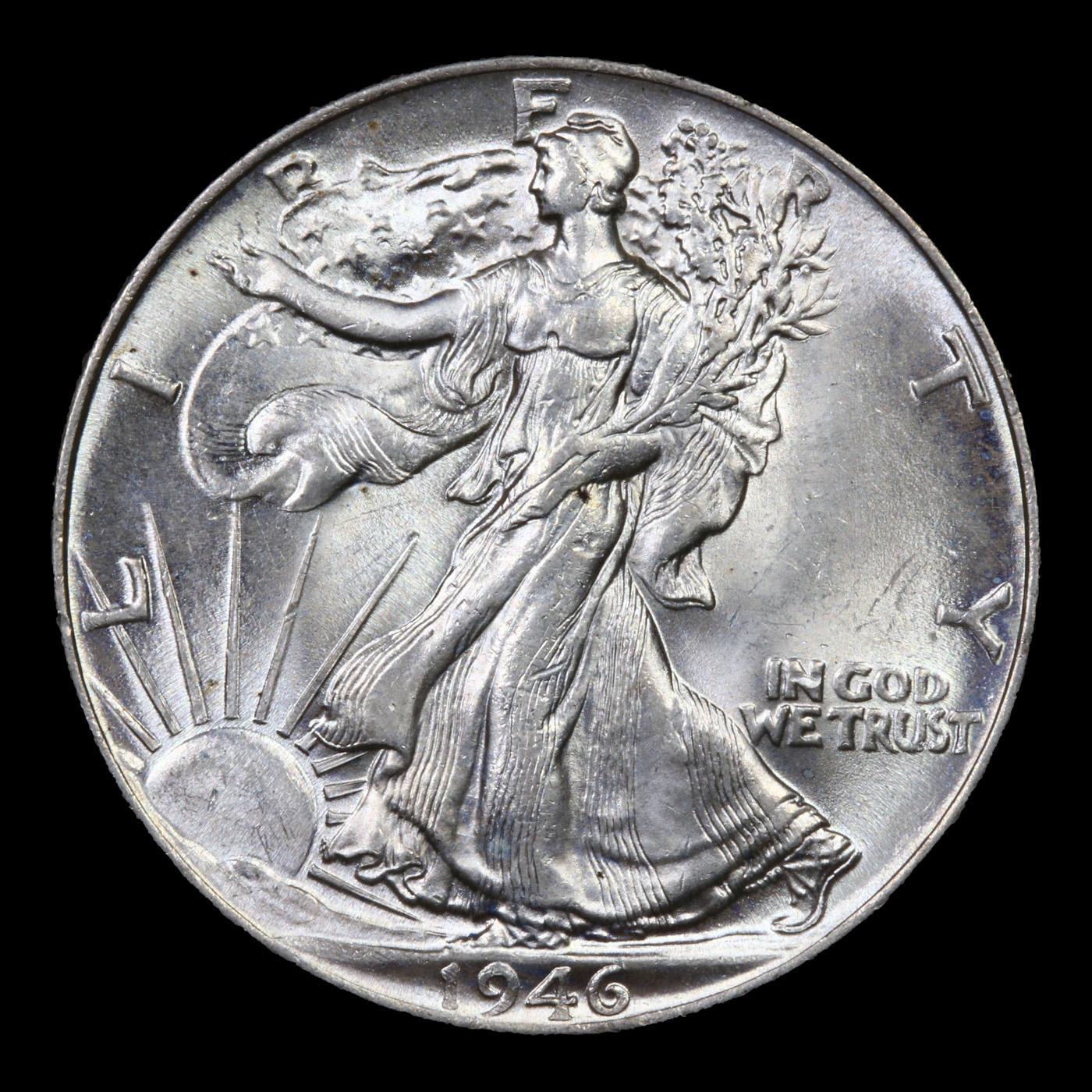 1946-p Walking Liberty Half Dollar 50c Grades Choice+ Unc