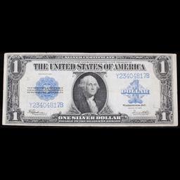 1923 $1 large size Blue Seal Silver Certificate, Fr-237 Signatures of Speelman & White Grades vf++