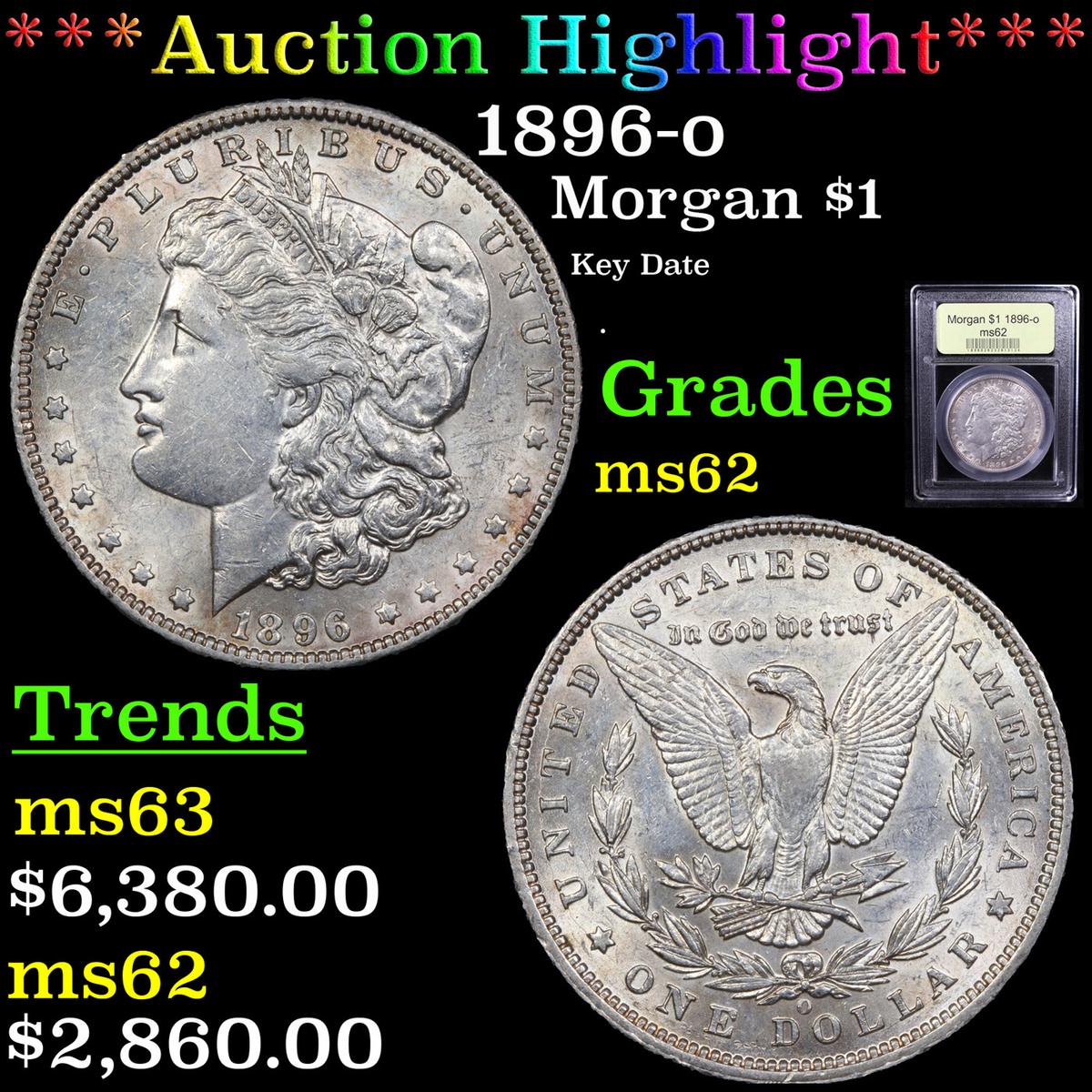 ***Auction Highlight*** 1896-o Morgan Dollar $1 Graded Select Unc By USCG (fc)