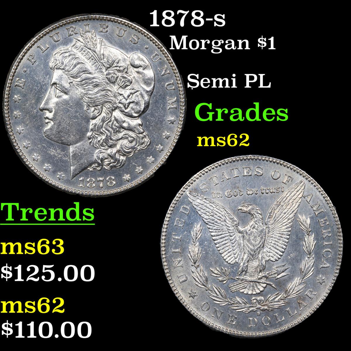 1878-s Morgan Dollar $1 Grades Select Unc