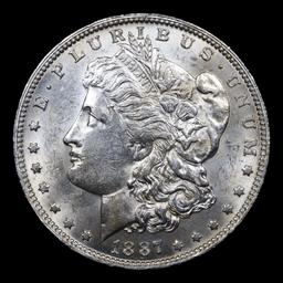 1887-o Morgan Dollar $1 Grades BU+