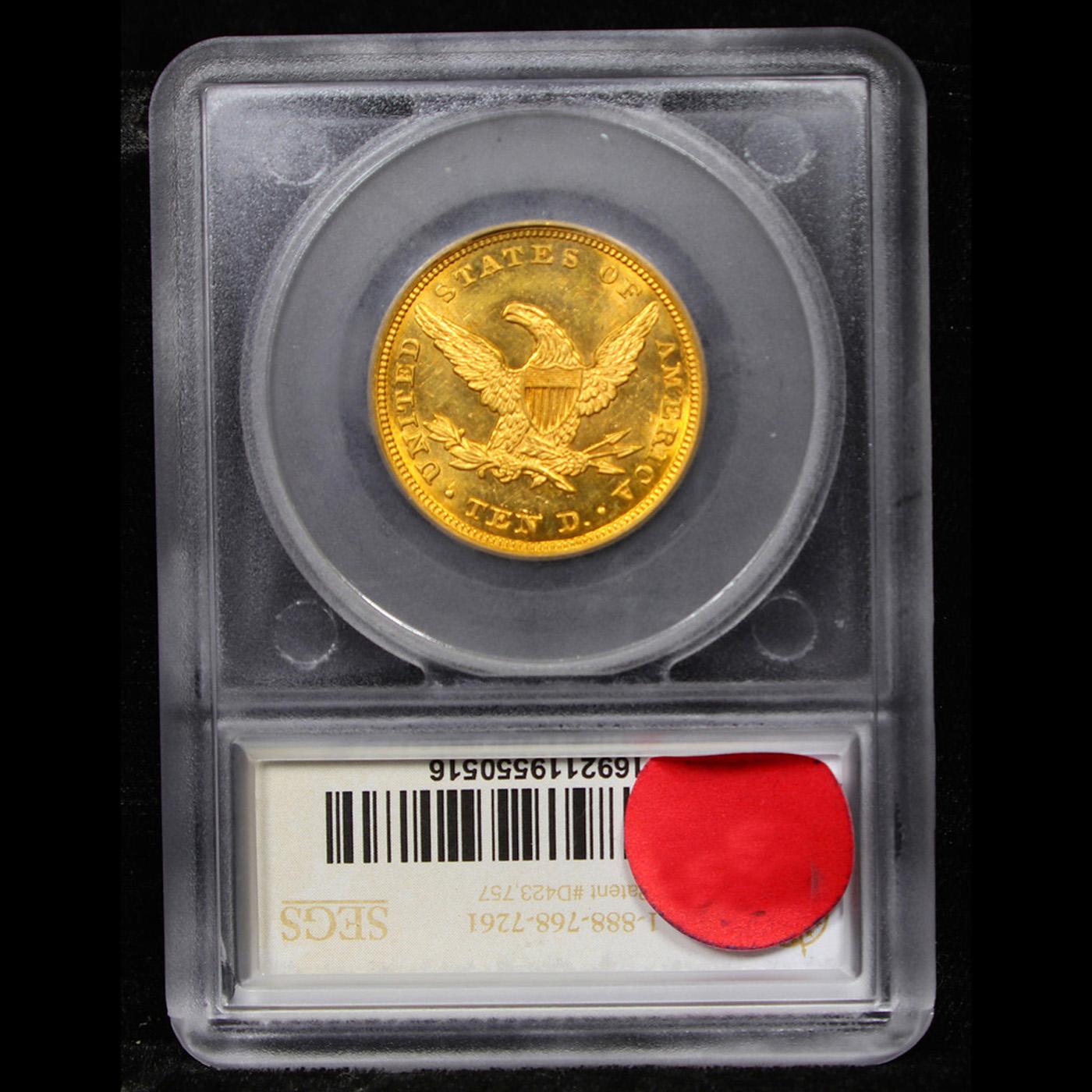***Auction Highlight*** 1847-p TOP POP! Gold Liberty Eagle $10 Graded ms63+ PL By SEGS (fc)