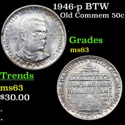 1946-p BTW Old Commem Half Dollar 50c Grades Select Unc