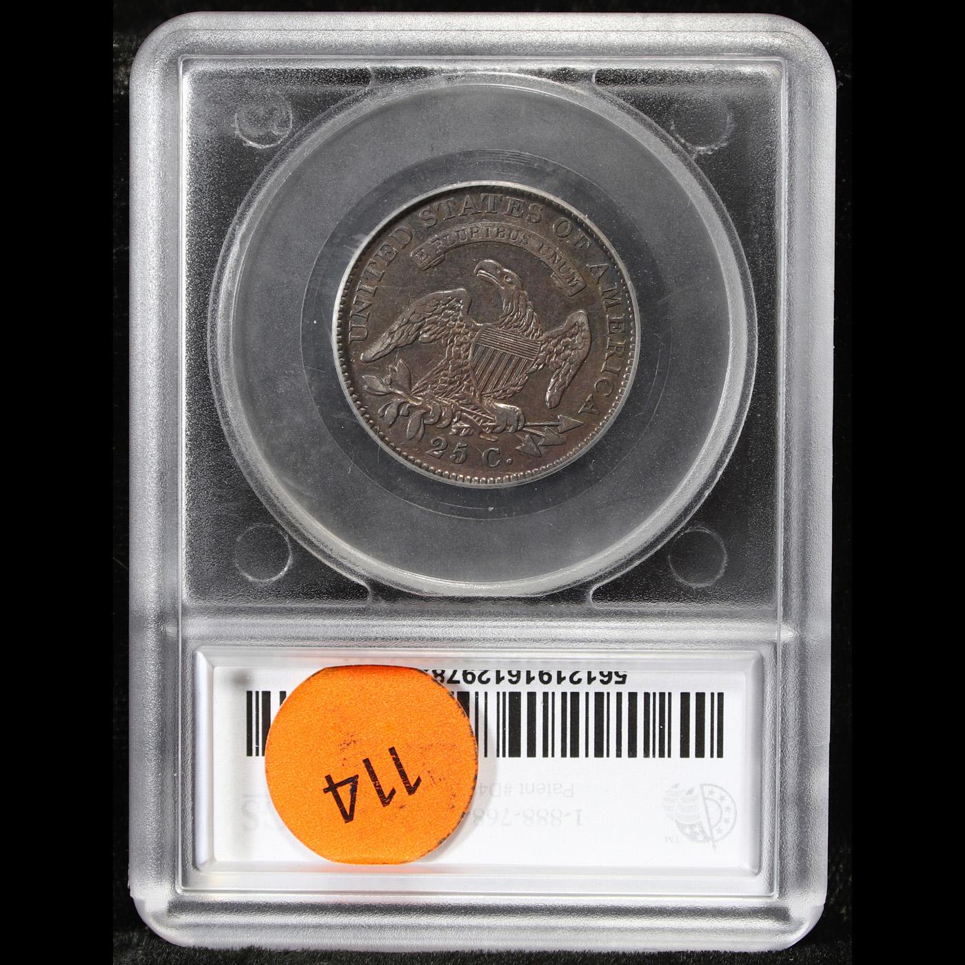 ***Auction Highlight*** 1825/4/2 B-1 Capped Bust Quarter 25c Graded au50 By SEGS (fc)