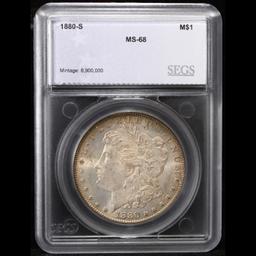 ***Auction Highlight*** 1880-s Near Top POP! Morgan Dollar $1 Graded ms68 By SEGS (fc)