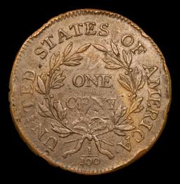 ***Auction Highlight*** 1796 Liberty Cap S-82 R5 Flowing Hair large cent 1c Graded xf40 details By S