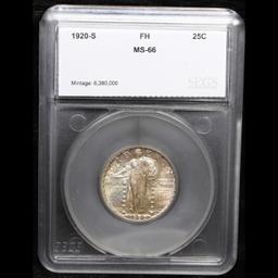 ***Auction Highlight*** 1920-s TOP POP! Standing Liberty Quarter 25c Graded ms66 FH By SEGS (fc)
