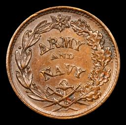 1863 Army & Navy F-210/323a Civil War Token 1c Grades Select Unc BN