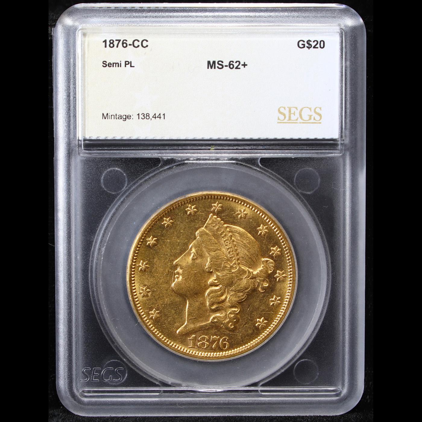 ***Auction Highlight*** 1876-cc Gold Liberty Double Eagle $20 Graded Select Unc By SEGS (fc)