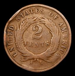 1871 Two Cent Piece 2c Grades vf details