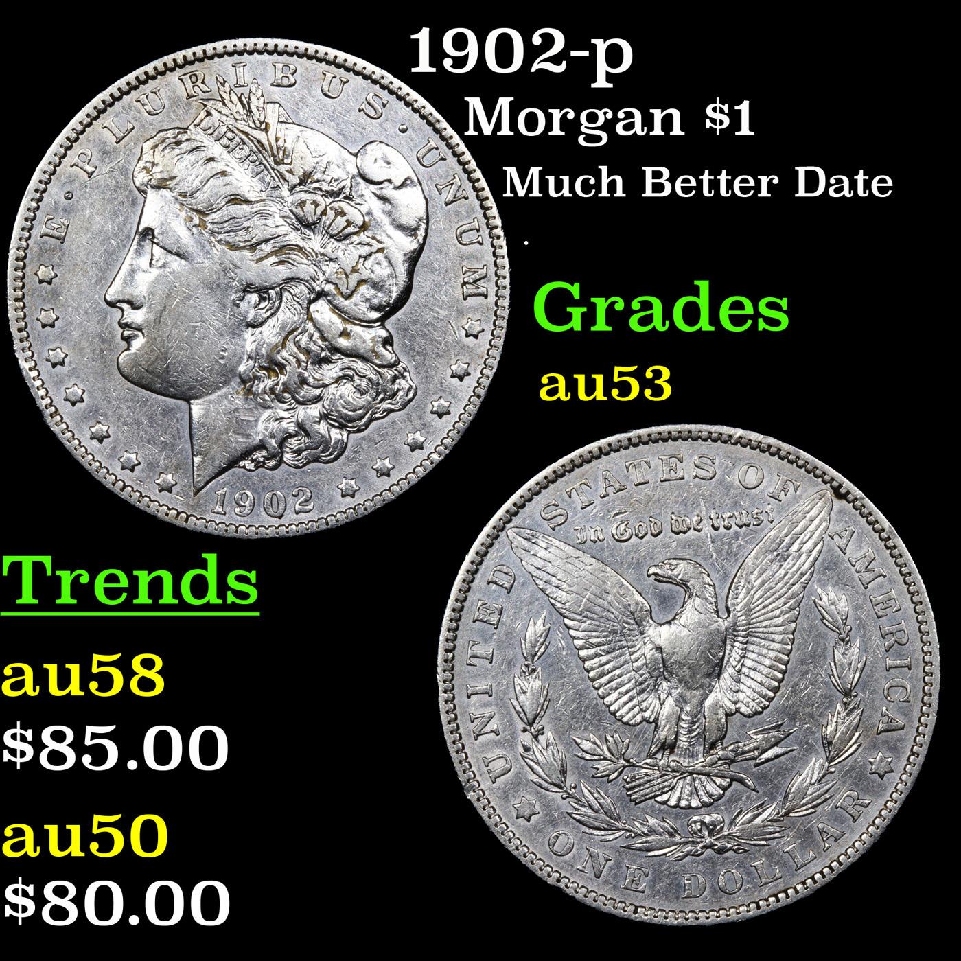 1902-p Morgan Dollar $1 Grades Select AU