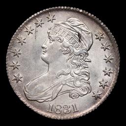 ***Auction Highlight*** 1831 O-102 Capped Bust Half Dollar 50c Graded au58 details By SEGS (fc)