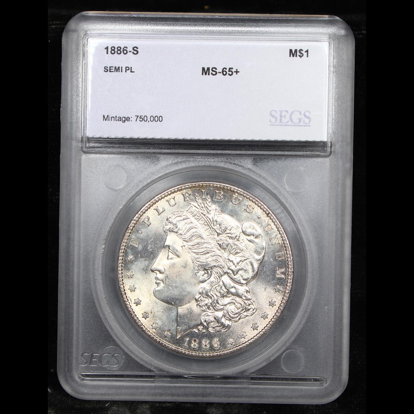 ***Auction Highlight*** 1886-s Morgan Dollar $1 Graded ms65+ By SEGS (fc)