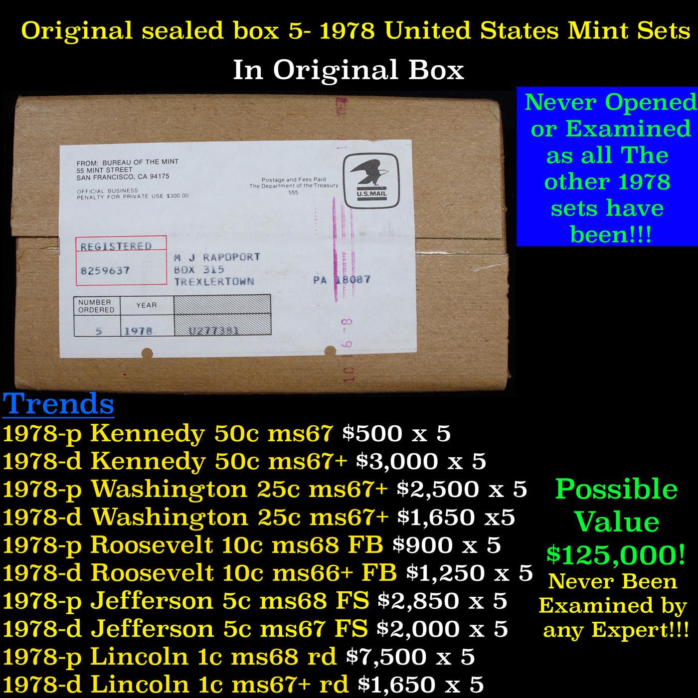 Original sealed box 5- 1978 United States Mint Sets