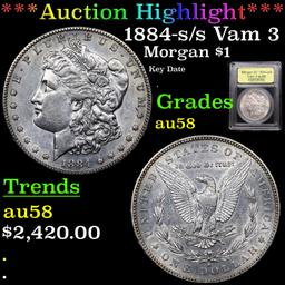 ***Auction Highlight*** 1884-s /s Vam 3 Morgan Dollar $1 Graded Choice AU/BU Slider By USCG (fc)